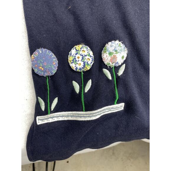 Quacker Factory Navy Embroidered Short-Sleeve Maxi Dress Women's Large - Angel - Picture 4 of 6